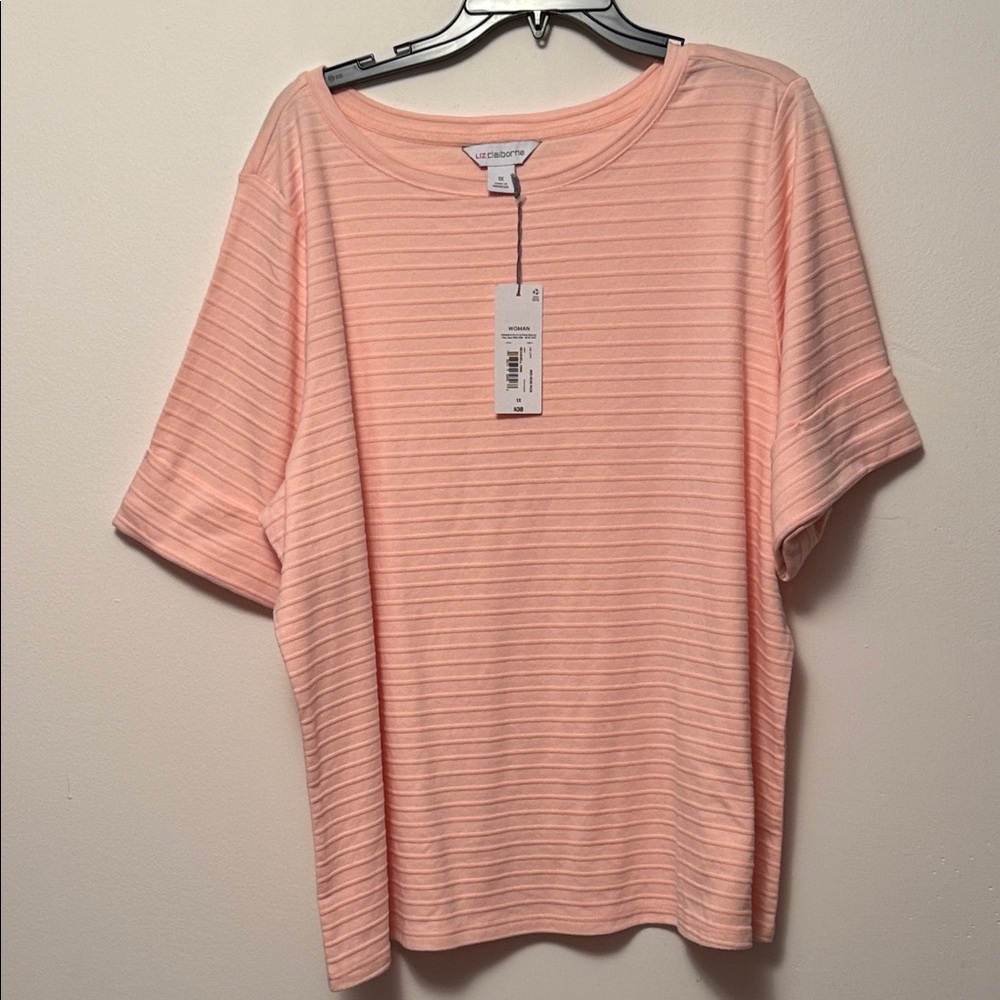 Liz Claiborne Women's Peach Short Sleeve Tee